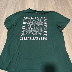 Goodfellow & Co Forest Green Tee with Pink Graphic